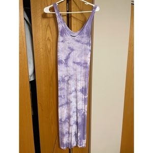 Enza costa purple tye dye midi dress